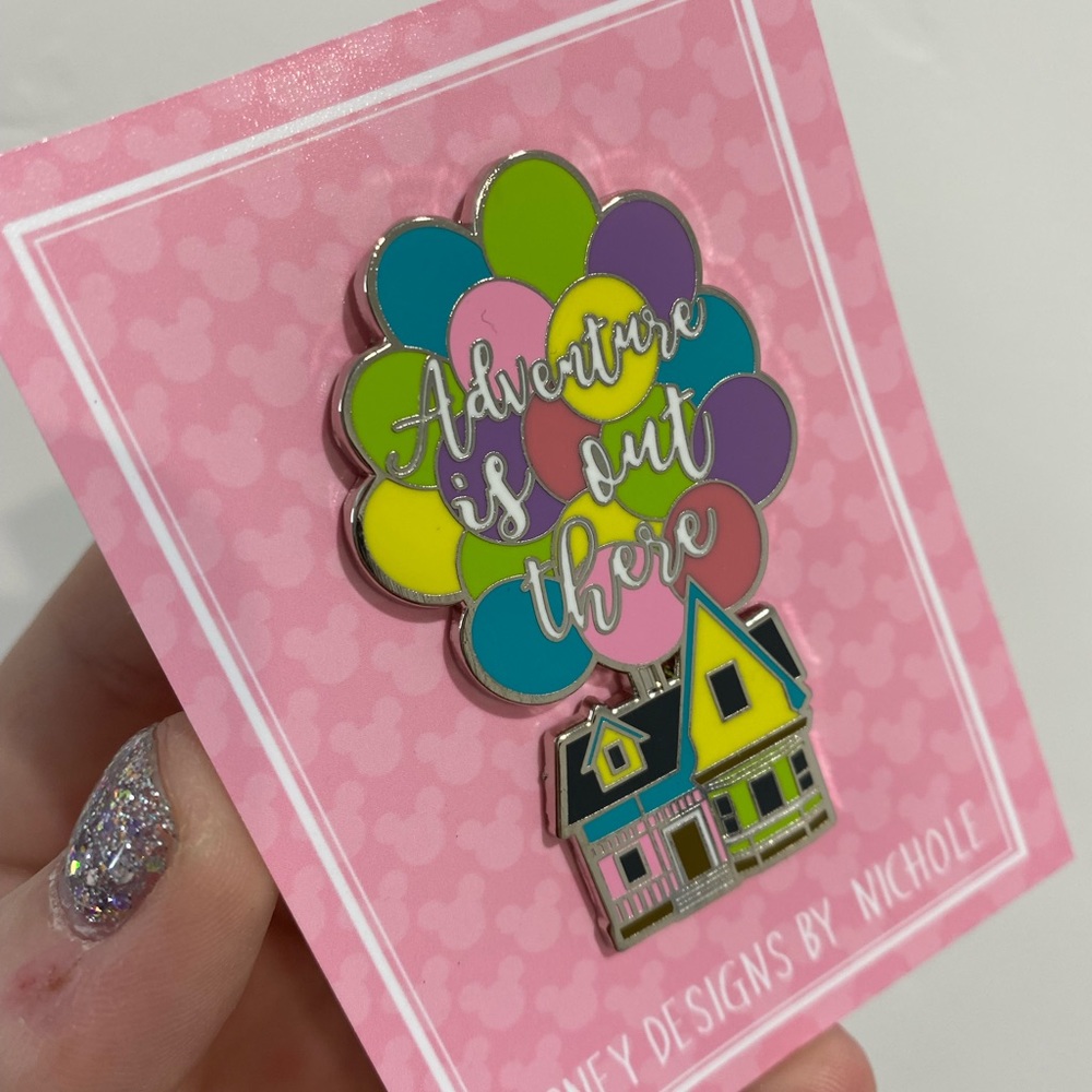 Adventure is out there hard enamel pin